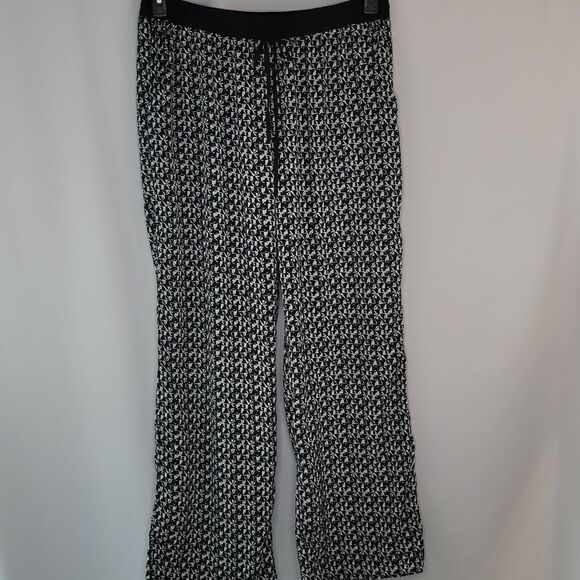 Forever 21+ Black & White Elastic Waist Pants - Picture 1 of 7